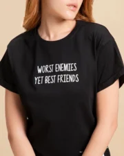 Women's Black Worst Enemies Boyfriend T-shirt - Image 6